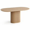 Table à manger ovale en bois MDF chêne 180 cm