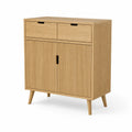 Buffet en bois de chêne avec portes et tiroirs