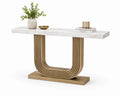Table console en marbre et métal doré, hauteur 80 cm