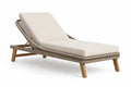 Bain de soleil en bois et résine tressée beige