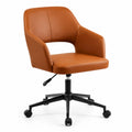 Chaise de bureau pivotante en cuir synthétique marron réglable