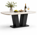 Table à manger rectangulaire en marbre et métal 180 cm