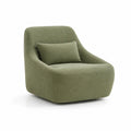 Fauteuil pivotant en tissu bouclé vert