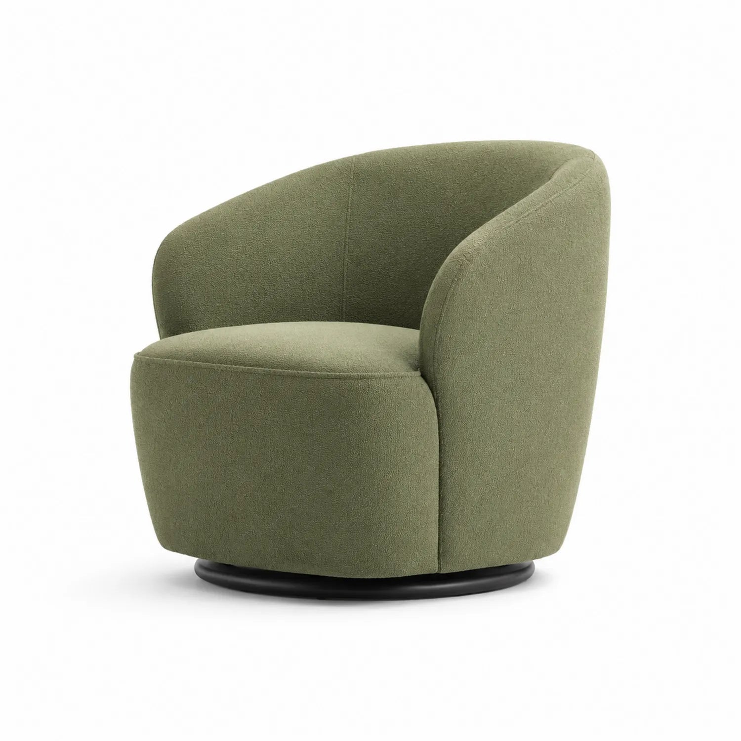 Fauteuil pivotant en tissu polyester vert olive
