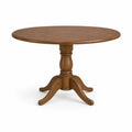 Table ronde en bois massif marron 120 cm