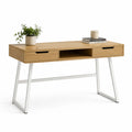 Bureau en bois avec pieds métalliques blancs 120 cm