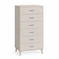 Commode 6 tiroirs en Bois et MDF Beige