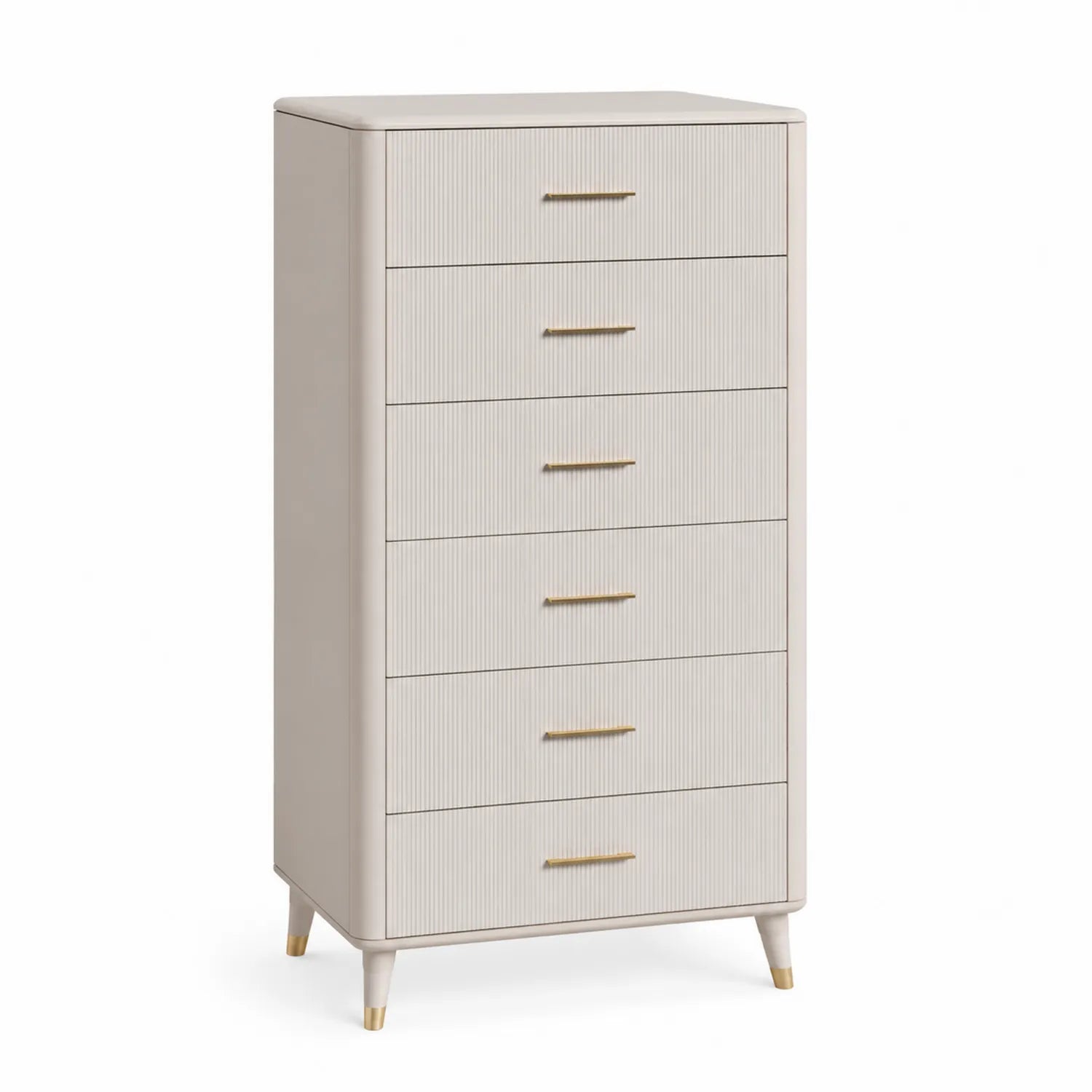 Commode 6 tiroirs en Bois et MDF Beige