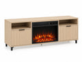 Meuble TV avec cheminée électrique MDF Beige 152x40x61 cm