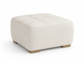 Repose-pieds en bois et tissu beige 80x80x45 cm