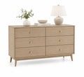 Commode 6 tiroirs en bois de chêne clair