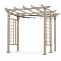 Pergola en métal beige avec treillis 300x300x240 cm