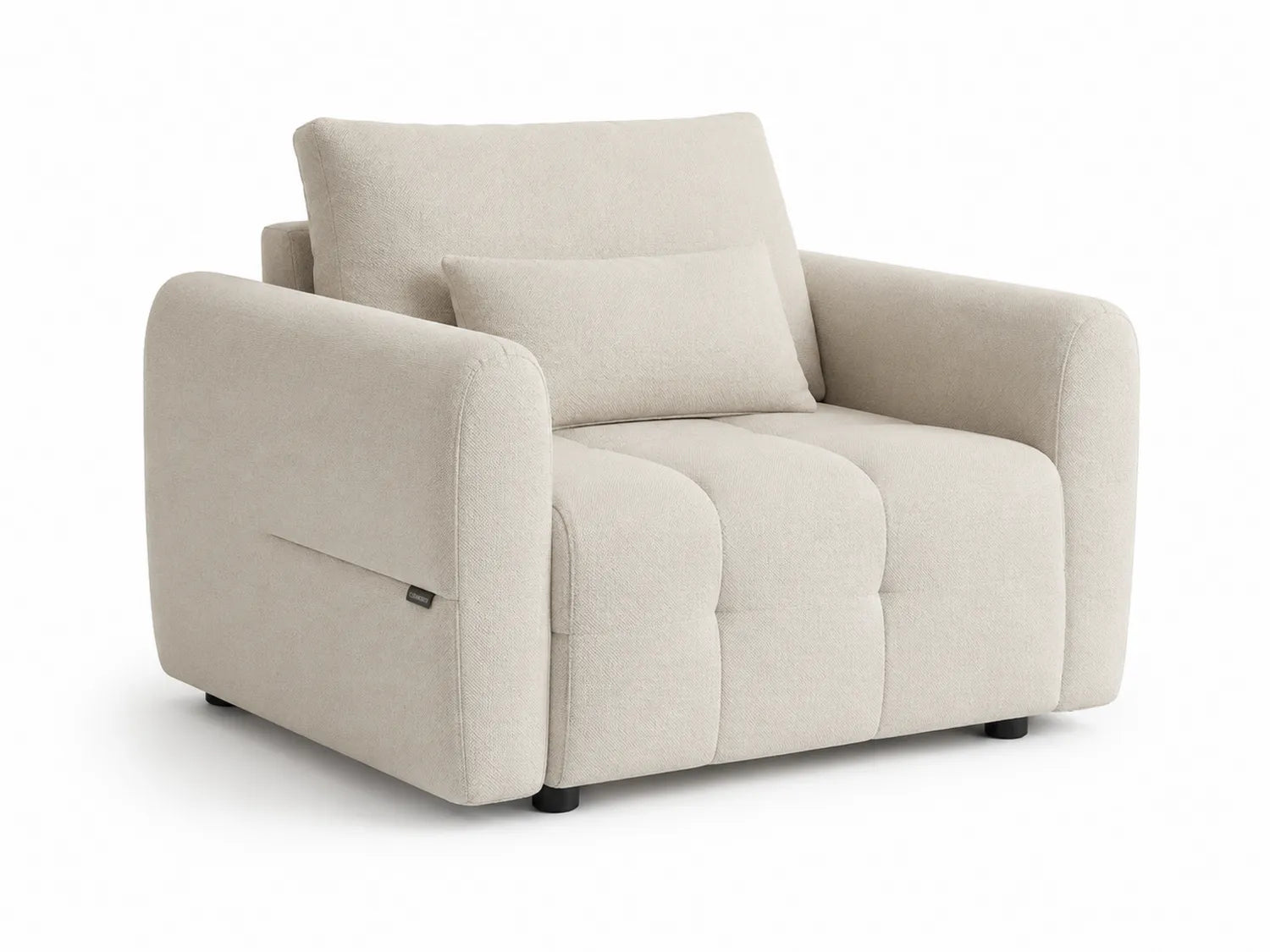 Fauteuil en tissu polyester Beige 90x90x85 cm