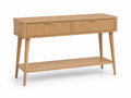 Table console en bois avec tiroirs et étagère 120 cm x 35 cm x 75 cm