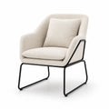 Fauteuil en tissu bouclé avec cadre en métal