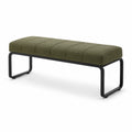 Banc rectangulaire en tissu kaki cadre métal 120cm