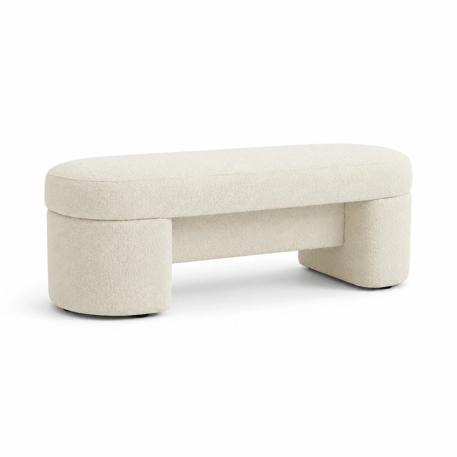 Banc en tissu bouclé beige