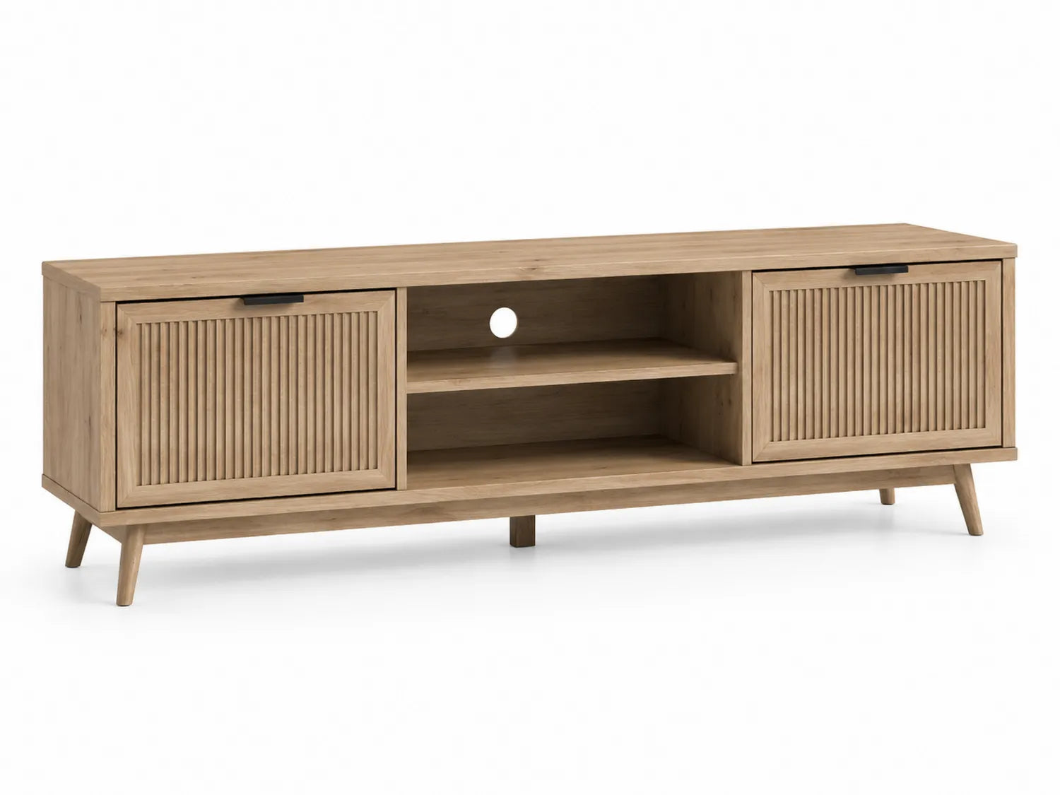 Meuble TV chêne avec portes coulissantes 150x40x50cm