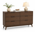 Commode en bois avec 6 tiroirs marron 120x40x76 cm