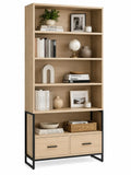 Bibliothèque en bois MDF avec étagères et tiroirs 180x90x35 cm