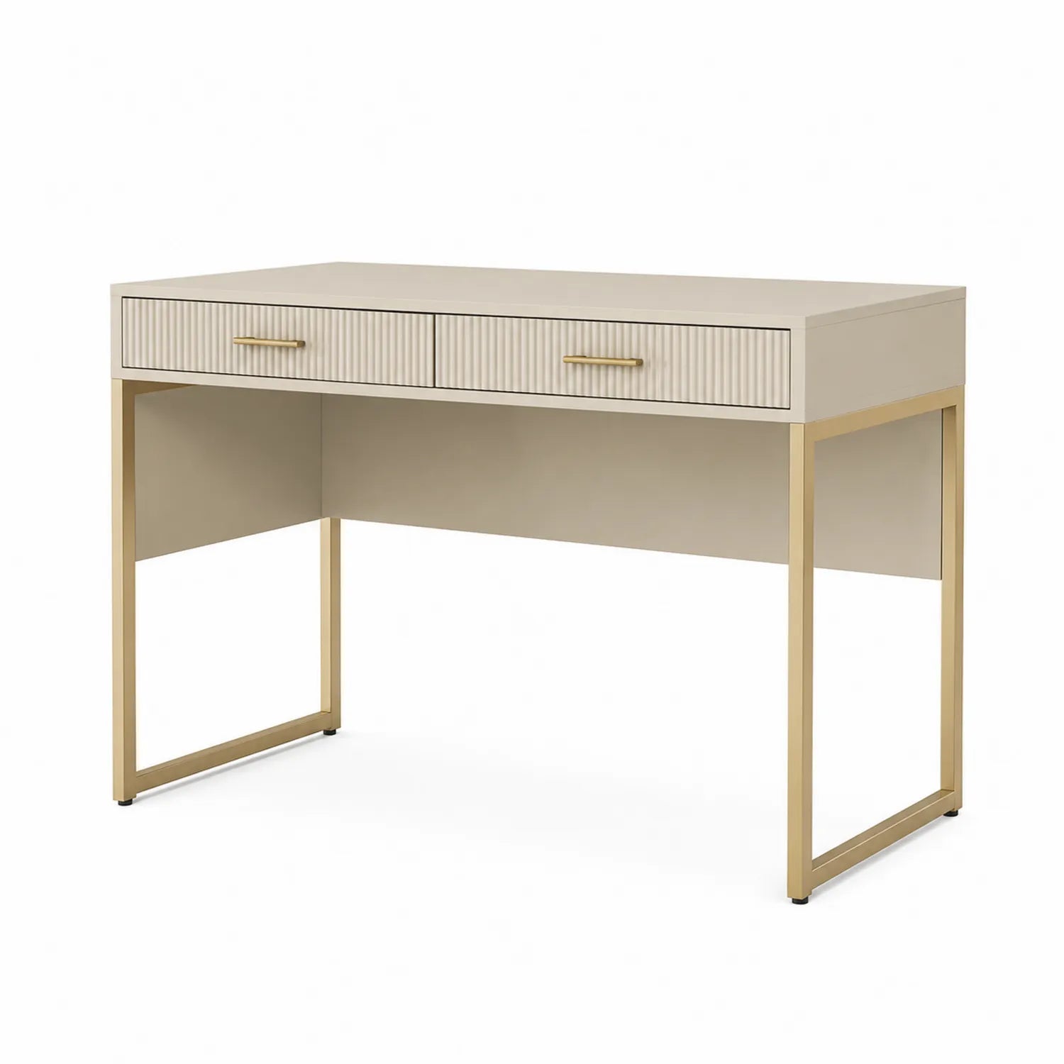 Bureau en Bois MDF avec Pieds Métal Doré 120x60x75cm