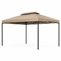 Tonnelle de jardin en acier et polyester Beige 3x3m