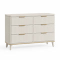 Commode en bois MDF avec 6 tiroirs Blanc