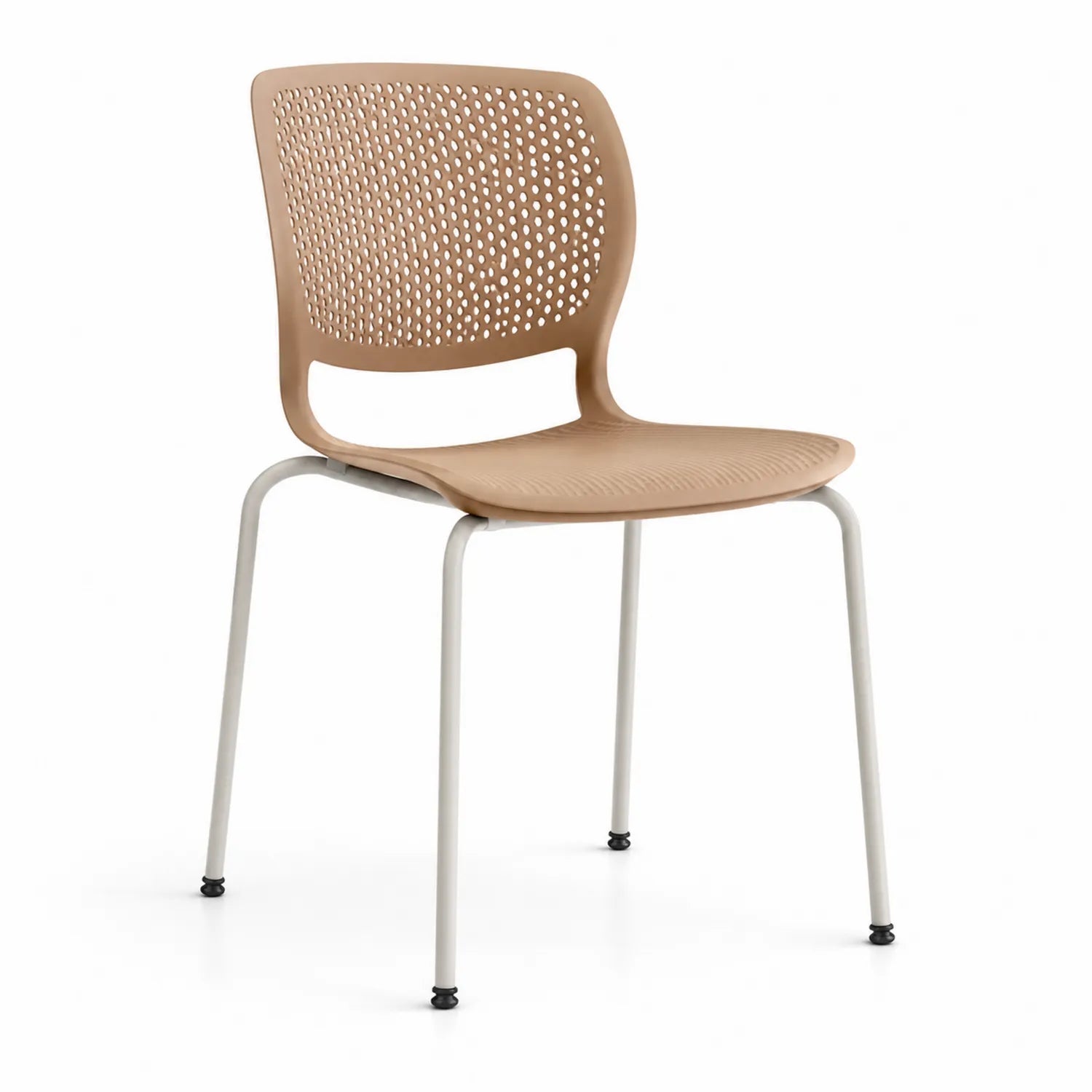 Chaise en plastique avec pieds en métal Beige