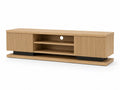 Meuble TV en bois avec étagères intégrées 150 cm