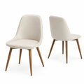 Chaise en similicuir avec pieds en bois 45x55x85 cm