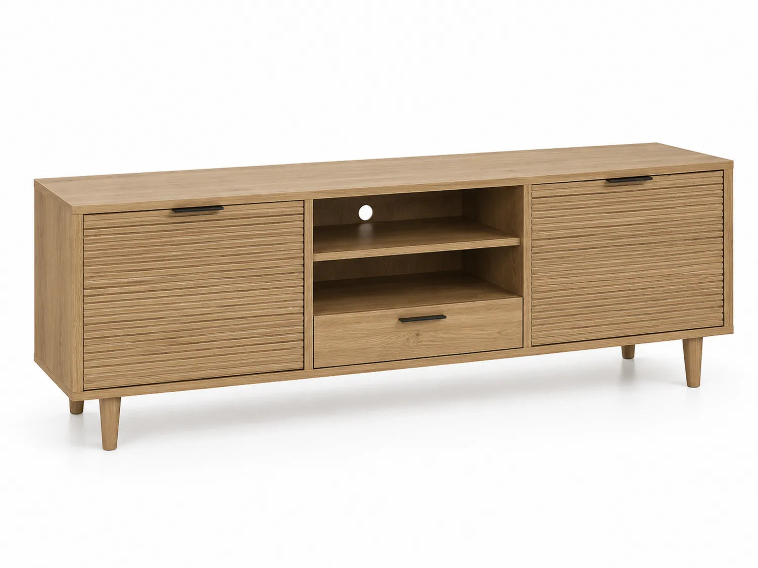 Meuble TV en bois de chêne 180 cm