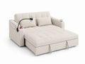 Canapé Convertible en Tissu Beige avec Porte-gobelet
