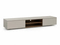 Meuble TV rectangulaire en bois gris 200x40x35 cm