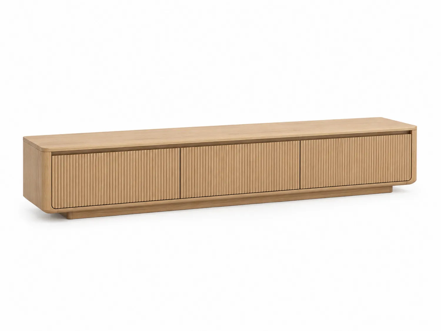 Meuble TV bois massif chêne clair 200x40x35 cm