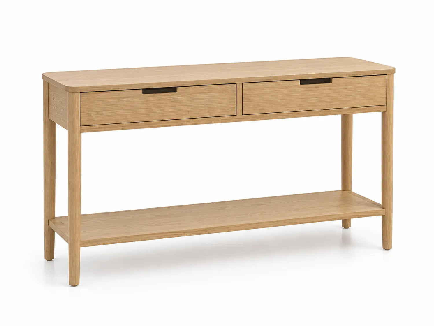 Console en bois avec tiroirs et étagère 120x35x75 cm