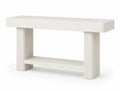 Console rectangulaire en bois blanc avec étagère
