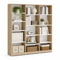 Bibliothèque en bois composite Chêne/Blanc 180x120x30 cm