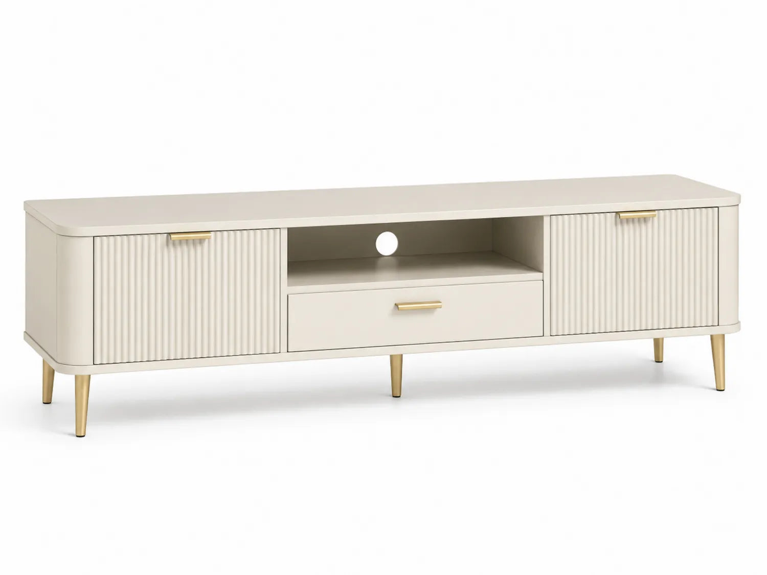 Meuble TV en bois MDF avec portes et tiroir 180x40x50 cm