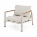 Chaise extérieure en aluminium avec accoudoirs en bois