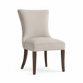 Chaise de salle à manger en polyester beige pieds en bois
